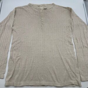 ESPRIT Men’s Ribbed Henley Long Sleeve Shirt Size L – Like New